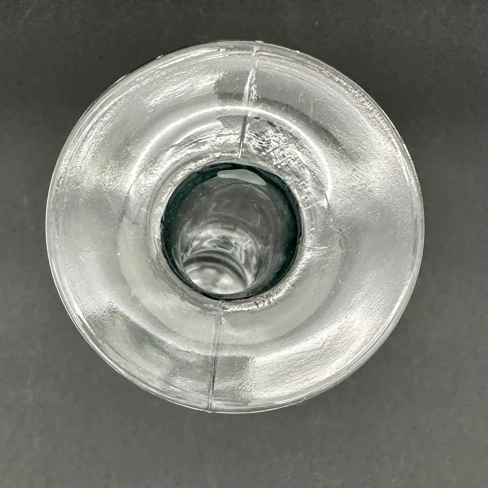 Glass Bud Vase 8.5 Inch Clear Trumpet Flared Rim Centerpiece
